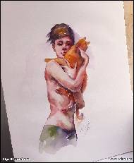 Olga Klimenkova - Teenager and cat