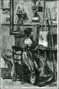 Jaryj Redman Červenka - Young Woman Sitting in Front of An Easel