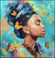 Černoška s motýly 2