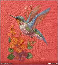 Karolína Borecká - Kolibřík - malba na džínách