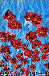 Daniel Urbaník - Poppies on blue