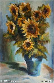 David Rambousek - SLUNEČNICE SMODROU VÁZOU