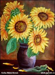 Soňa Hubáčková - Slunečnice ve váze