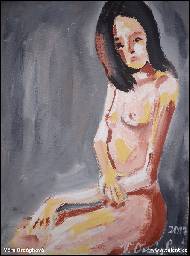 Věra Orzághová - Akt - Sedící