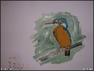 Věra Orzághová - cyklus Ptáci- Ledňáček- PRODÁNO