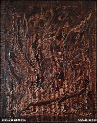 Eliška Zradičková - Hnědá fantazie III. olej na plátně + špachtle 50x40cm