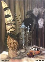 Jana Klimova - Zátiší s africkou maskou